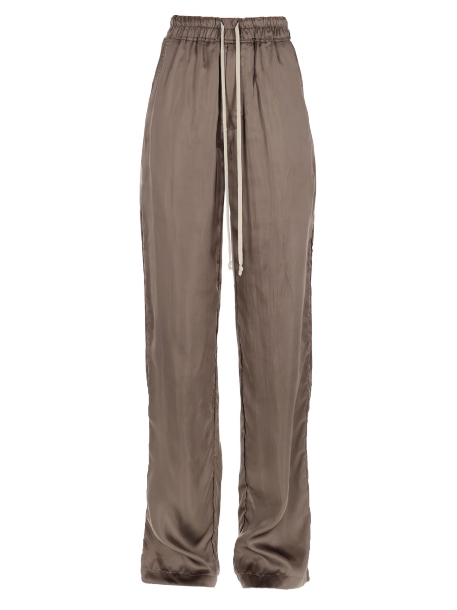 Rick Owens Black Dietrich Cupro Drawstring Pants Grijs
