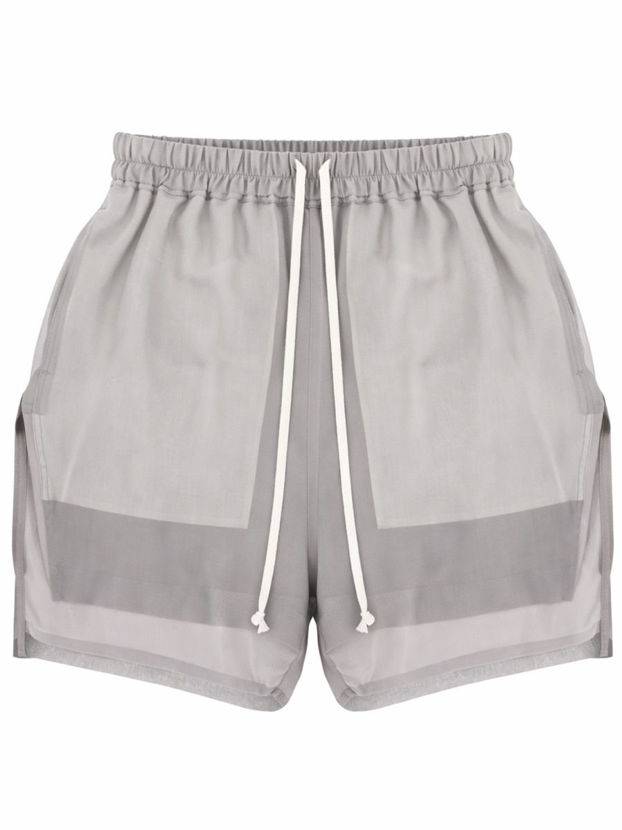 Rick Owens Boxers Relaxed Fit Silk Shorts Wit