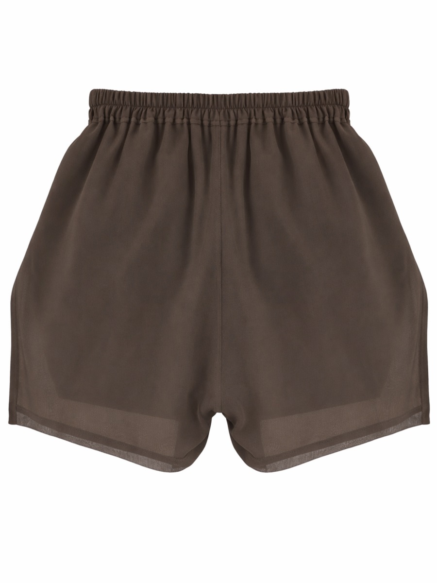 Rick Owens Brown Boxers Silk Semi-Sheer Shorts Grijs