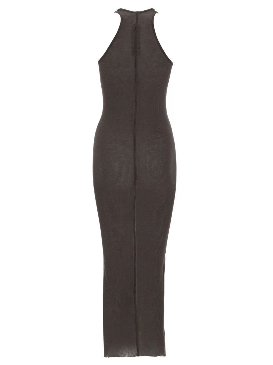 Rick Owens Neutrals Form-Fitting Viscose-Silk Midi Dress Grijs