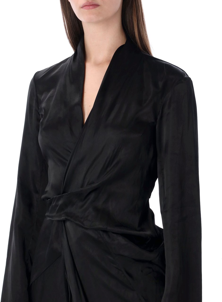 Rick Owens Rick Owens long wrap gown Zwart