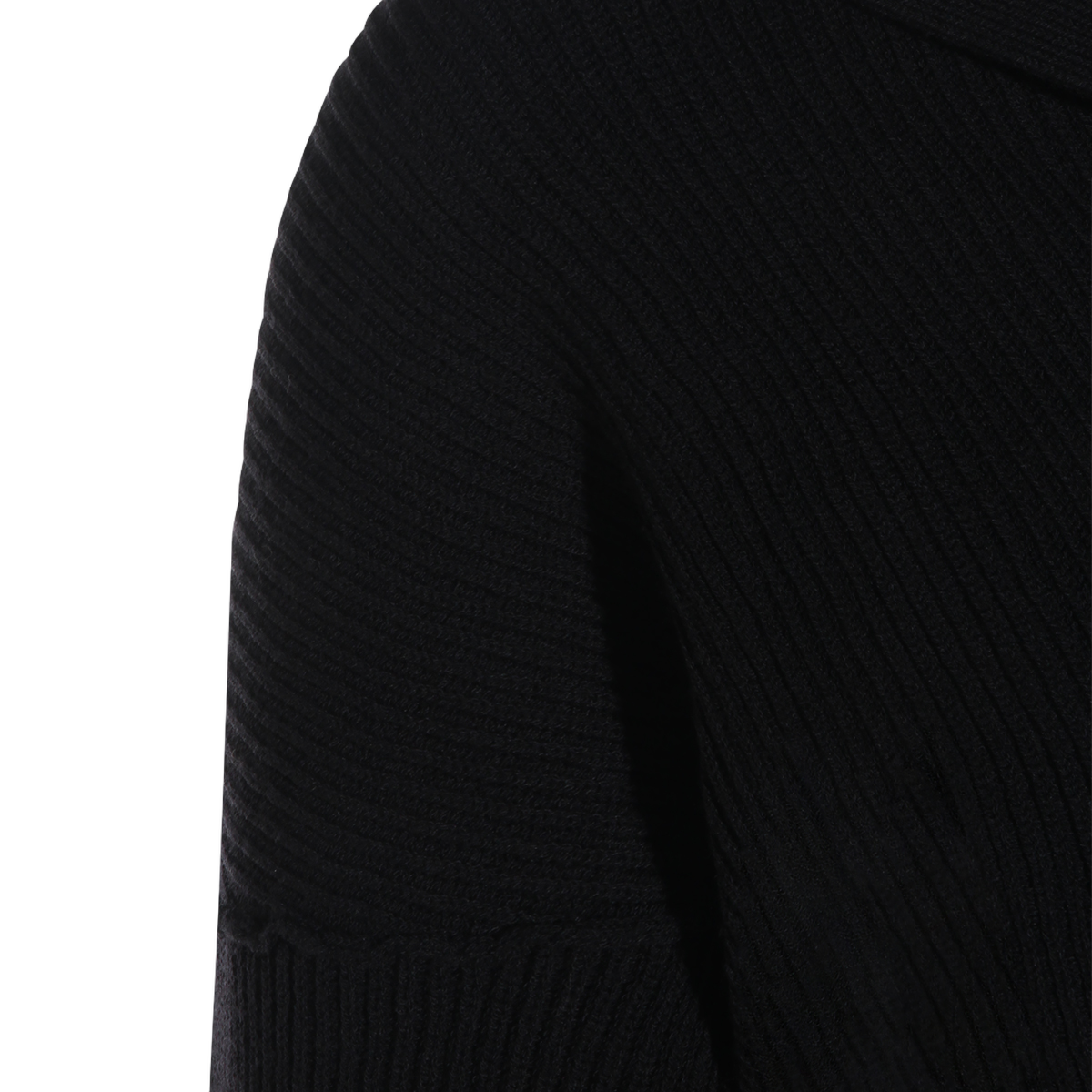 Rick Owens Relaxed Fit High Neck Black Sweater Zwart