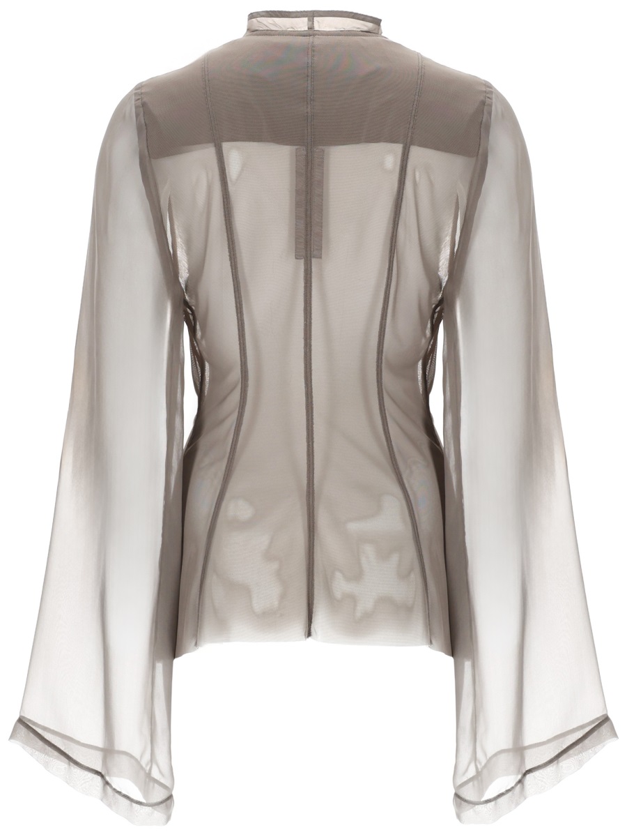 Rick Owens Neutrals Stag Sheer Asymmetrical Silk Jacket Grijs