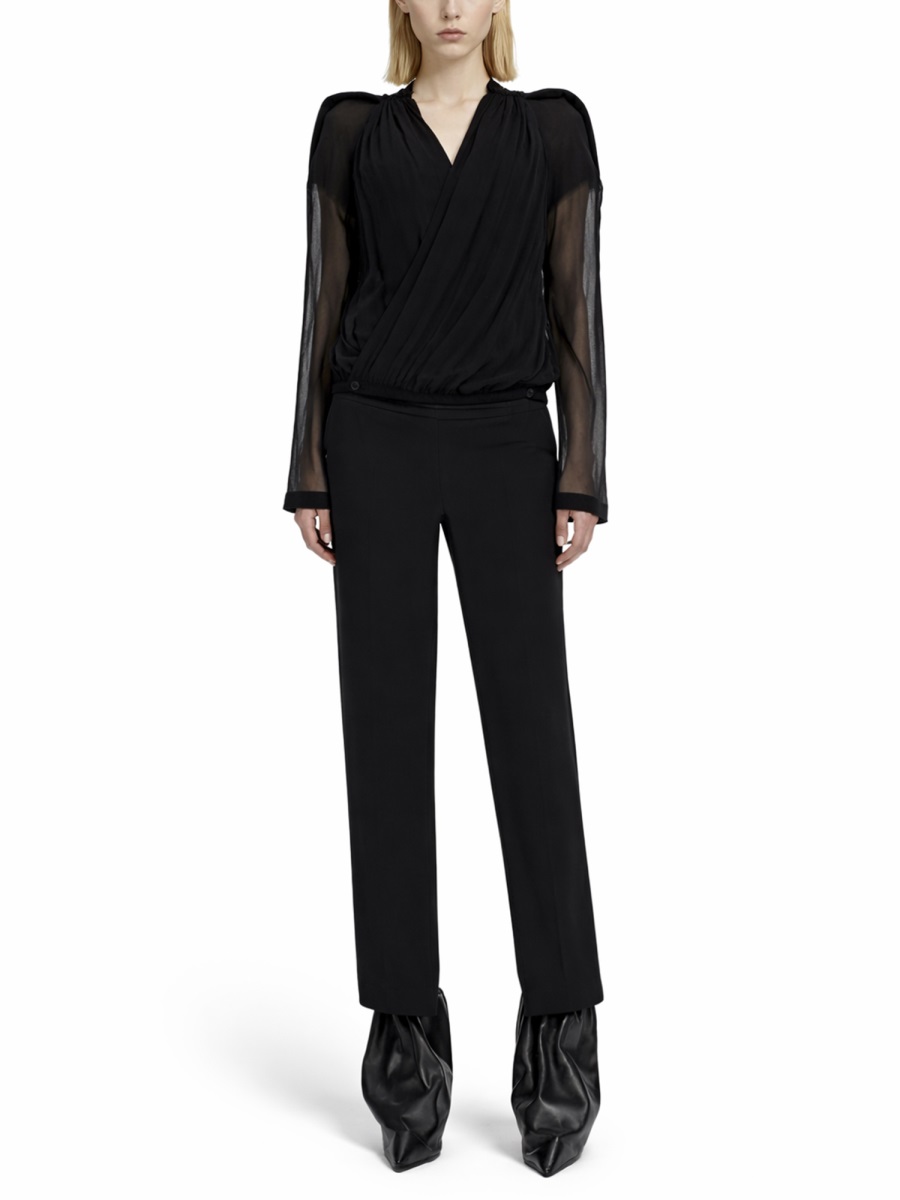 Rick Owens Neutral Mary Draped Voluminous Cotton Blazer Zwart