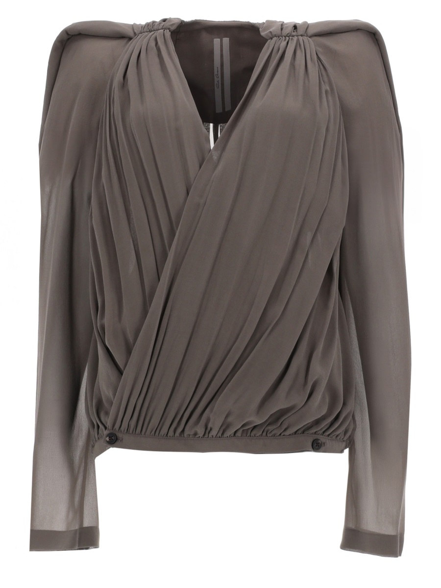 Rick Owens Neutrals Mary Draped Sheer Sleeves Jacket Grijs