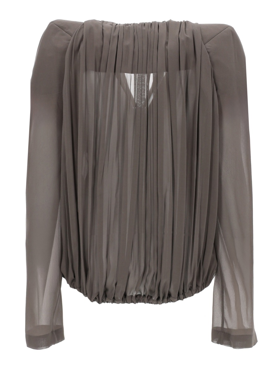 Rick Owens Neutrals Mary Draped Sheer Sleeves Jacket Grijs