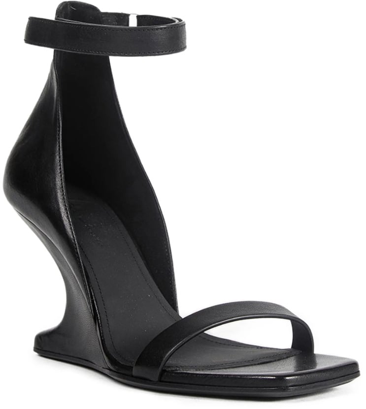 Rick Owens Sandali In Pelle Cantilever 8 Minimal Sandal Black Zwart