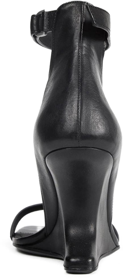 Rick Owens Sandali In Pelle Cantilever 8 Minimal Sandal Black Zwart