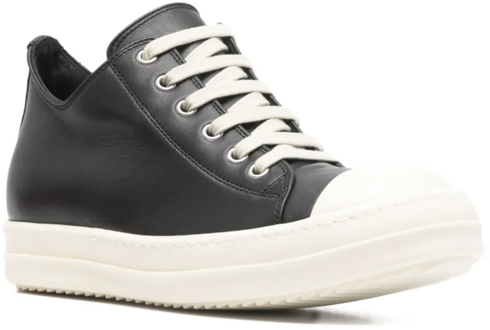 Rick Owens Low Sneaks Black/milk/milk Zwart
