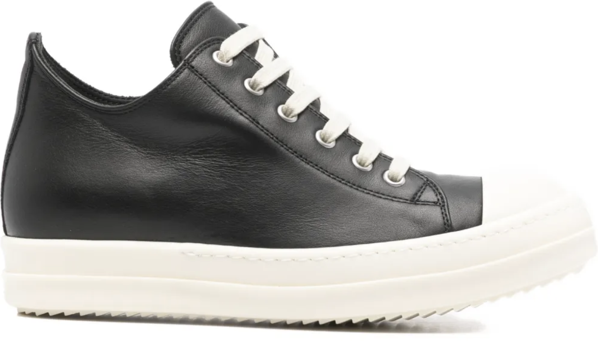 Rick Owens Low Sneaks Black/milk/milk Zwart