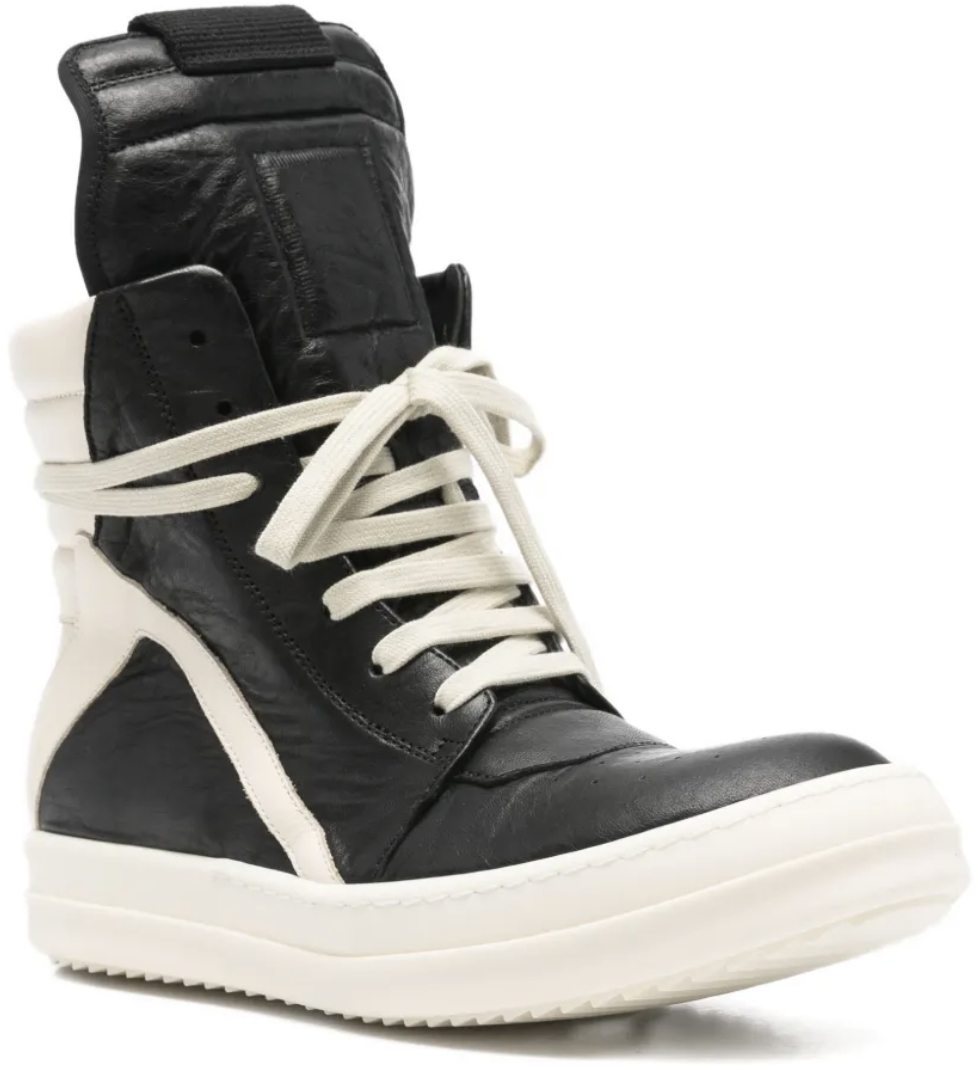 Rick Owens Geobasket Black/milk/milk Zwart