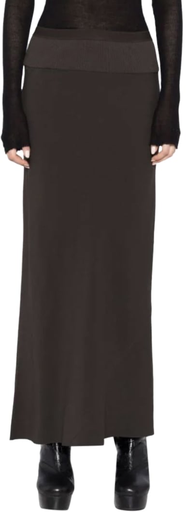 Rick Owens Calf Bias Skirt Dark Dust Grijs