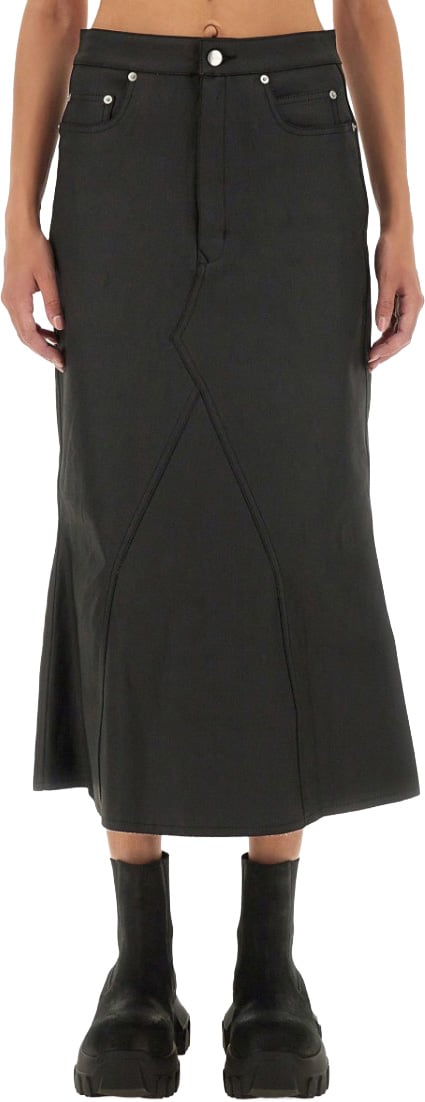 Rick Owens Denim Skirt Zwart