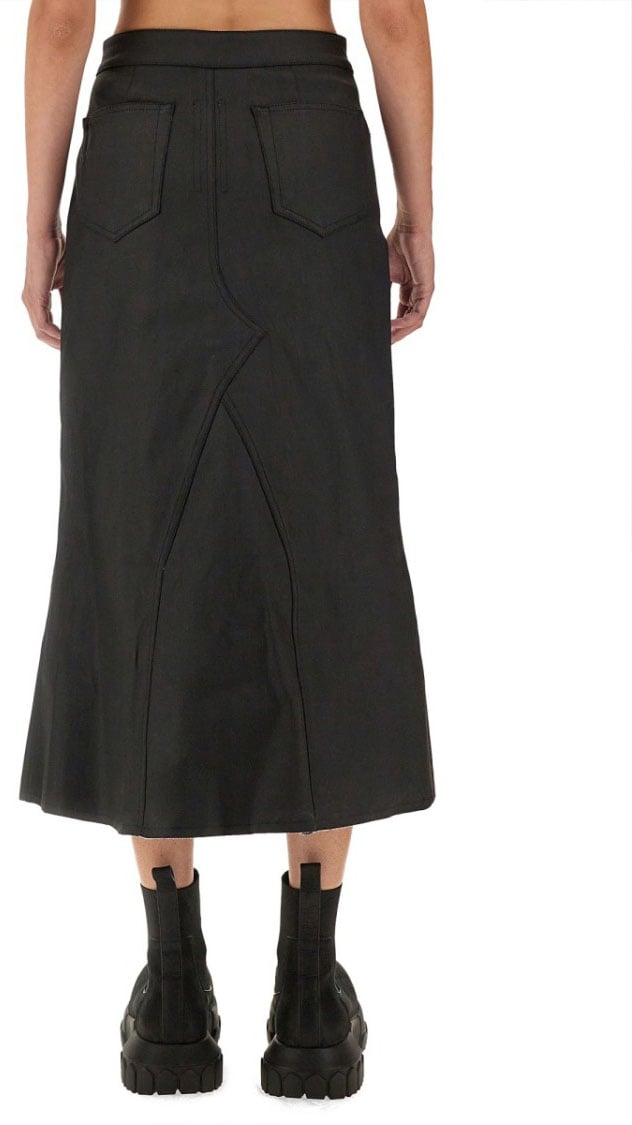 Rick Owens Denim Skirt Zwart