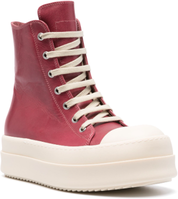 Rick Owens Scarpe In Pelle Mega Bumper Sneakers Thulian/milk/milk Roze