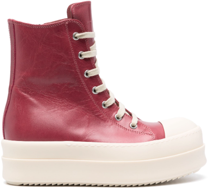 Rick Owens Scarpe In Pelle Mega Bumper Sneakers Thulian/milk/milk Roze