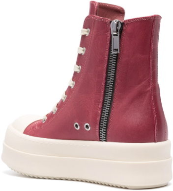 Rick Owens Scarpe In Pelle Mega Bumper Sneakers Thulian/milk/milk Roze