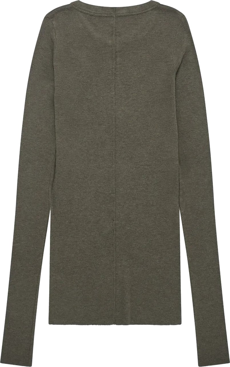 Rick Owens Green Ls T-Shirt Round-Neck Top Grijs