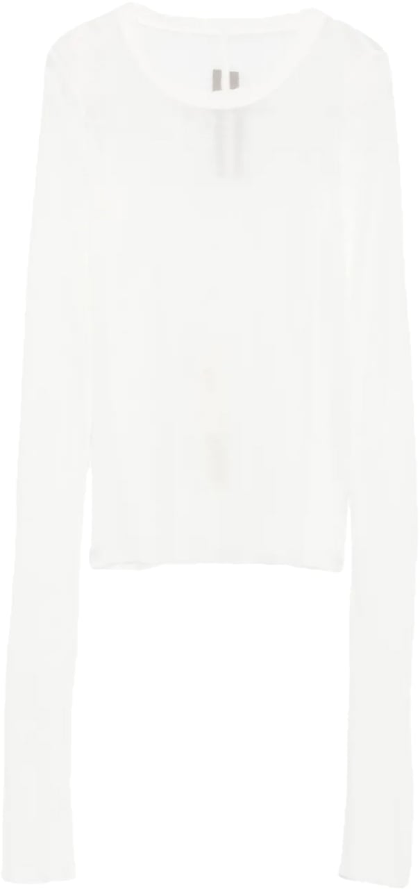 Rick Owens Cropped Rib Ls T Milk Wit