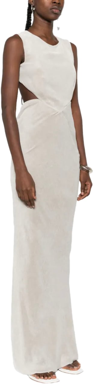 Rick Owens Open Back Gown Pearl Grijs