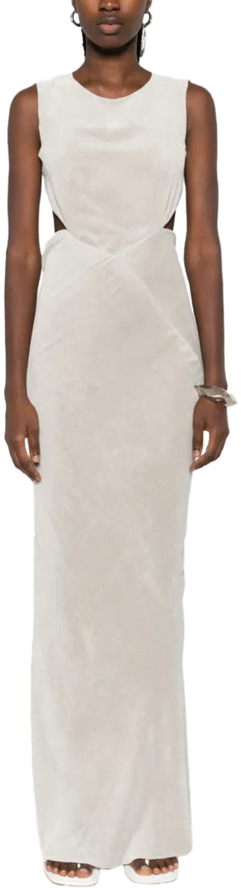 Rick Owens Open Back Gown Pearl Grijs