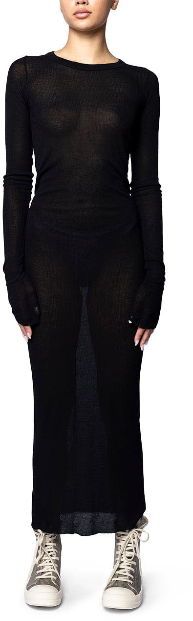 Rick Owens RIB LS DRESS BLACK Zwart