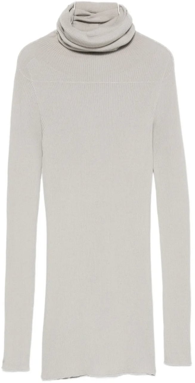 Rick Owens Ribbed Ls Tube Pearl Grijs