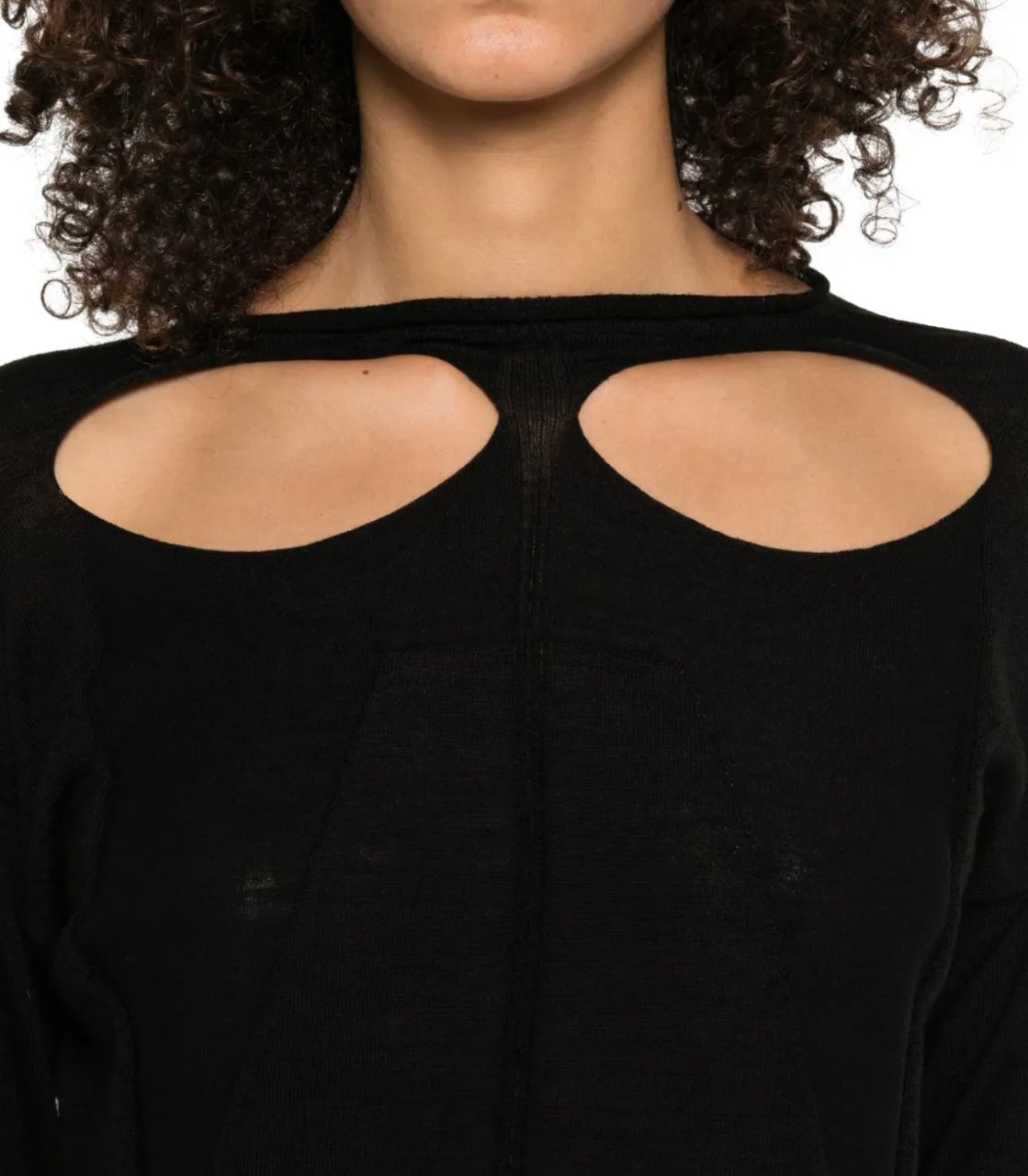 Rick Owens Slashed Oversized Pull Black Zwart