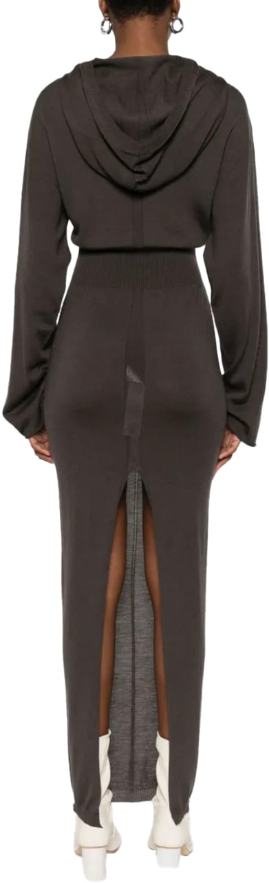 Rick Owens Hooded Dress Darkdust Grijs