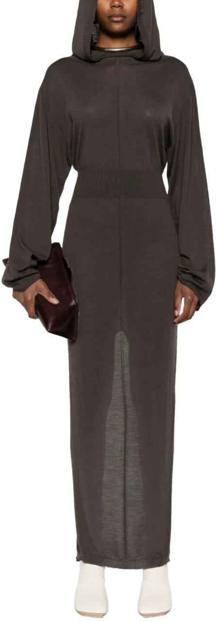 Rick Owens Hooded Dress Darkdust Grijs