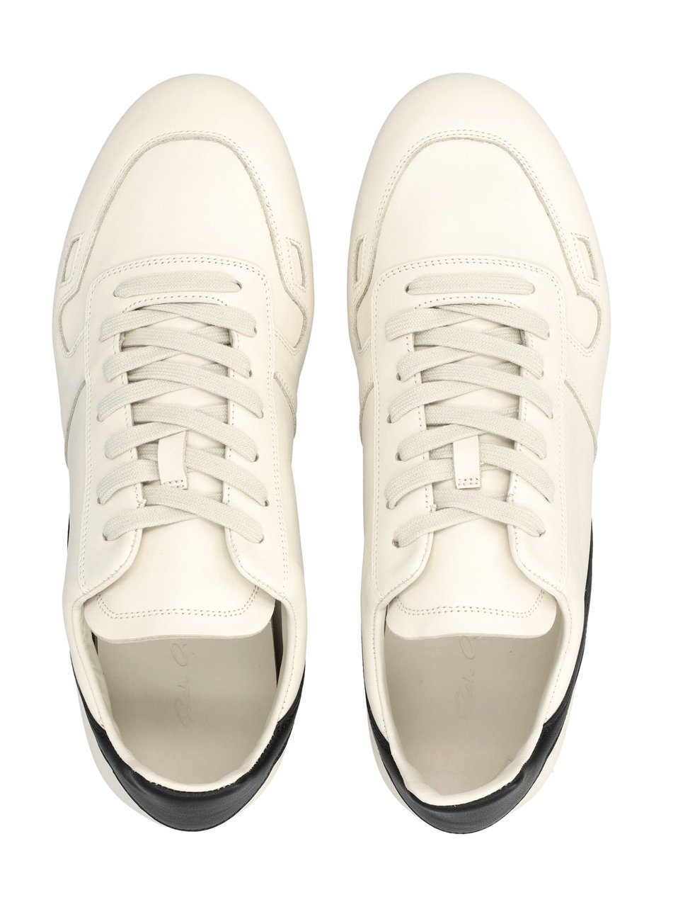 Rick Owens Contrasting Accents Minimalist Sleek Sneakers Neutraal