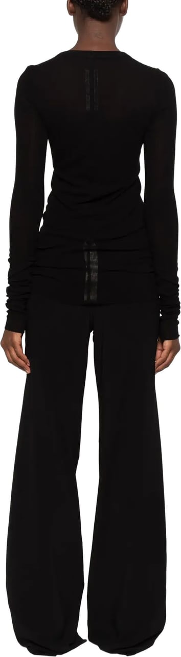 Rick Owens T-shirt Rib Ls T Black Zwart