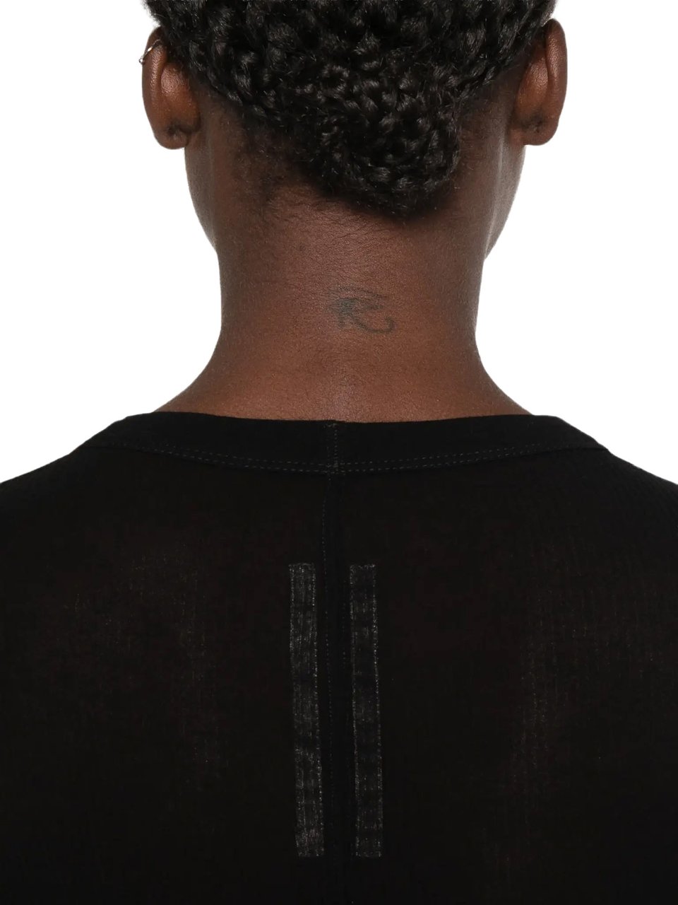 Rick Owens T-shirt Rib Ls T Black Zwart