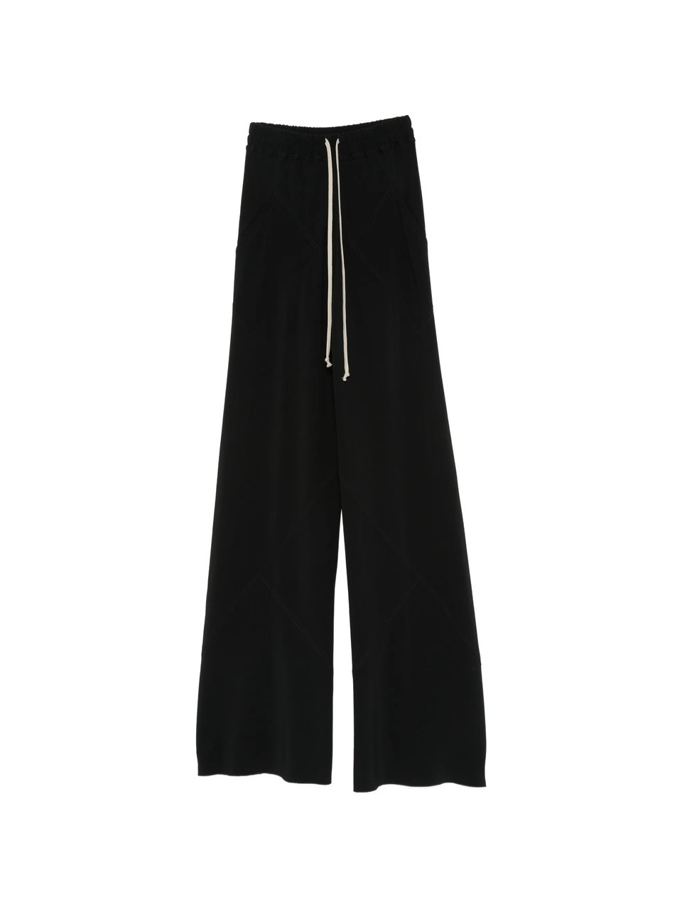 Rick Owens Wide-Leg Pants With Adjustable Drawstring And Flared Silhouette Zwart