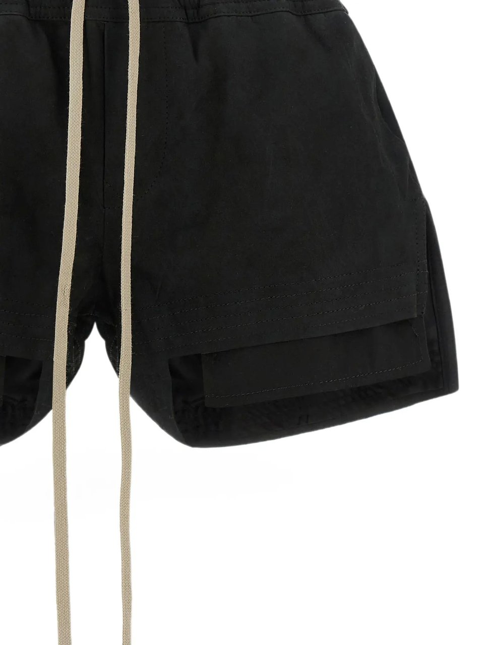 Rick Owens Shorts In Pelle Fog Boxers Black Zwart