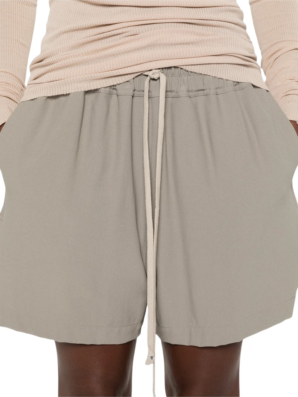 Rick Owens Layered Neutral Drawstring Boxers Grijs