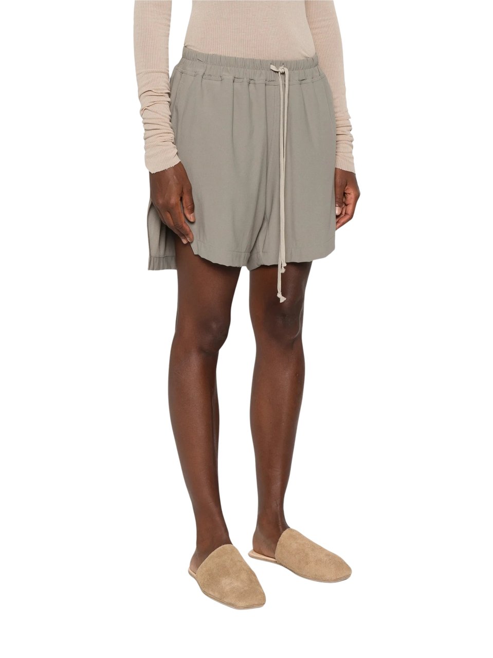 Rick Owens Layered Neutral Drawstring Boxers Grijs