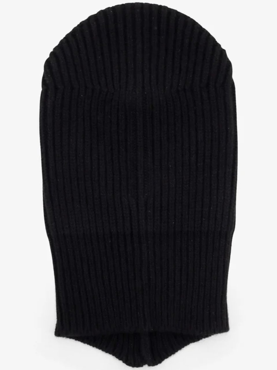 Rick Owens Ribbed Knit Balaclava With Heart-Shaped Cutout Zwart