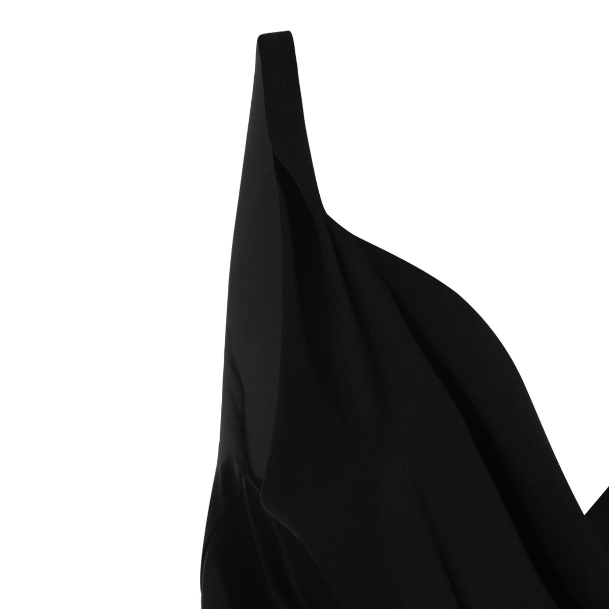 Rick Owens Black Viscose Midi Dress With Deep Heart Neckline And Asymmetrical Hem Zwart
