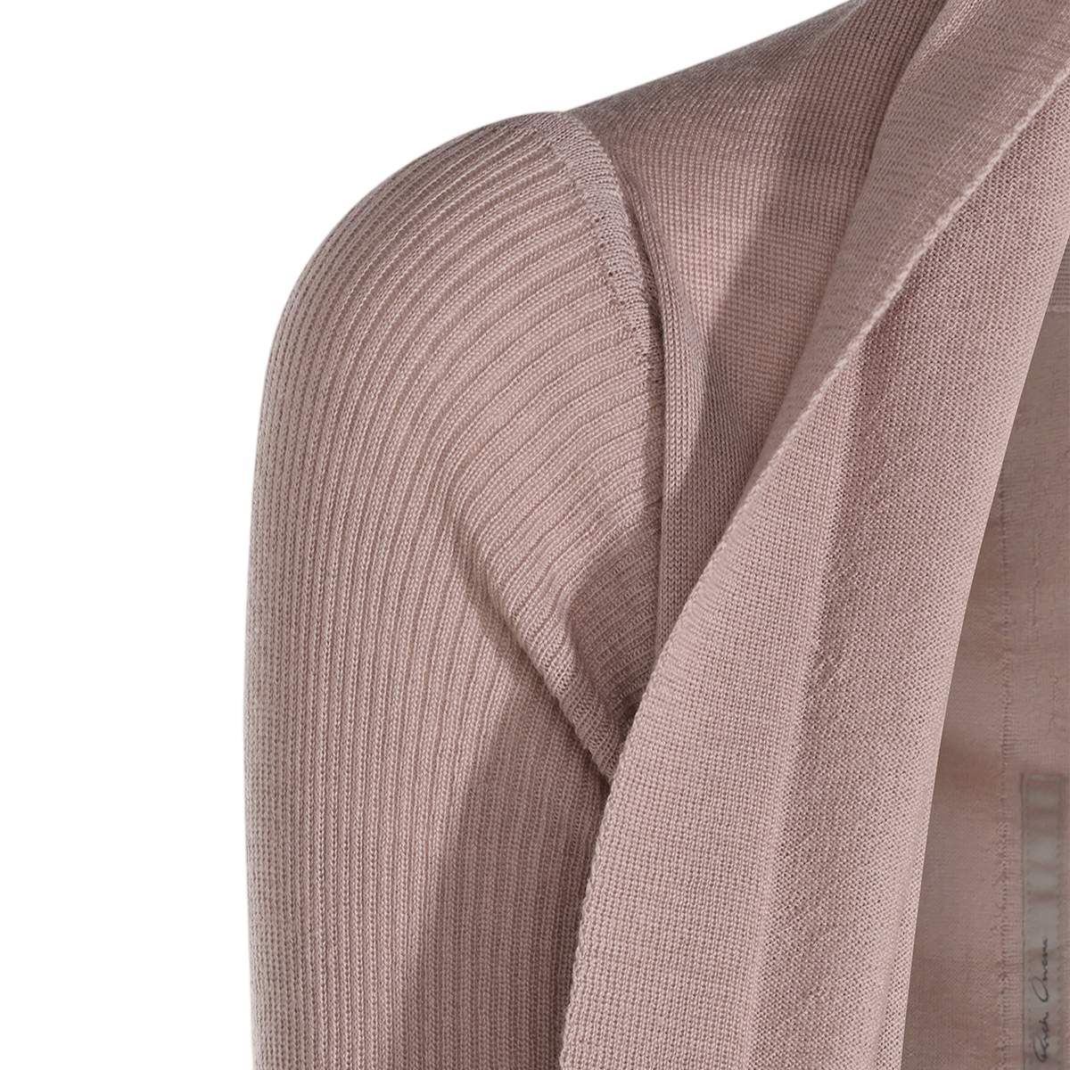 Rick Owens Draped Open Front Sweater with Asymmetrical Hem Neutraal