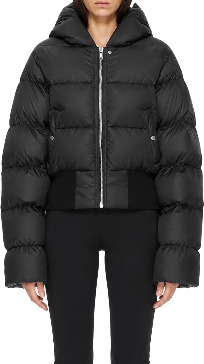 Rick Owens Cinched Hooded Jacket Black Divers