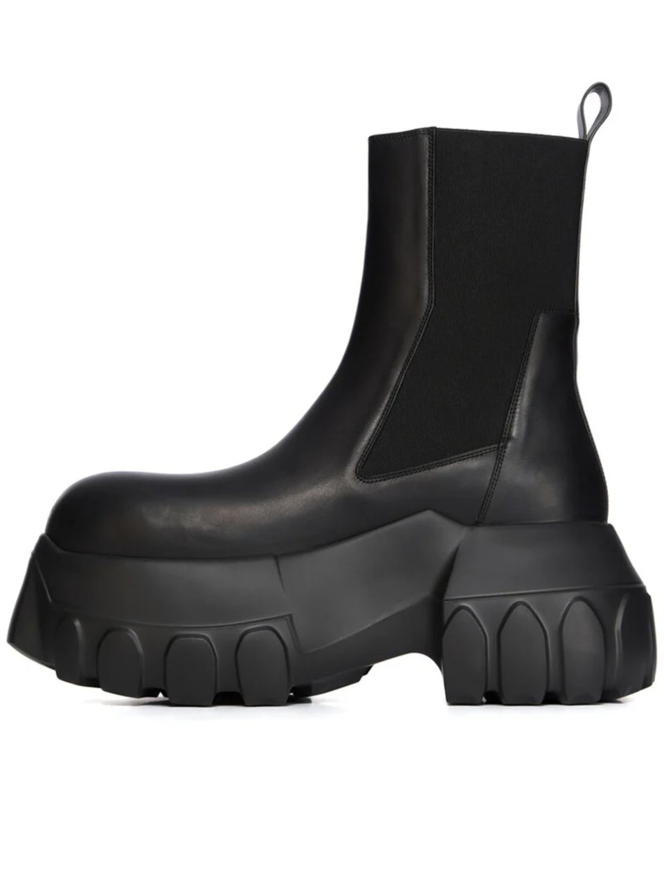 Rick Owens Chunky Black Ankle Boots With Oversized Sole And Utility Design Zwart