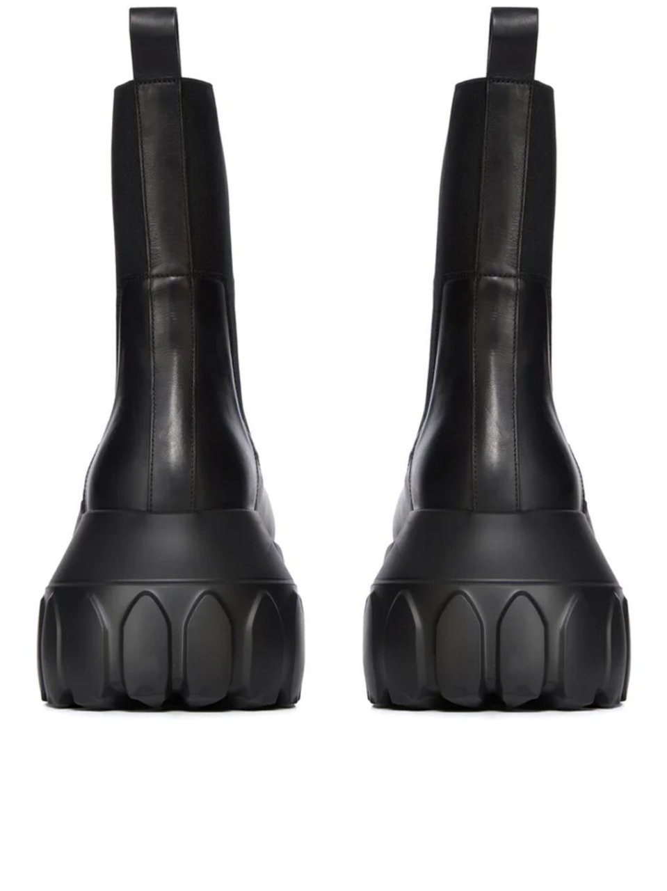 Rick Owens Chunky Black Ankle Boots With Oversized Sole And Utility Design Zwart