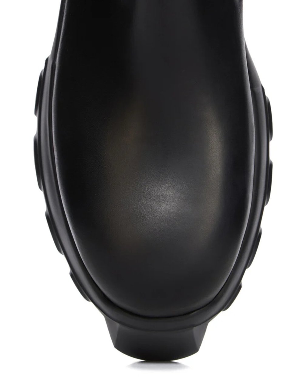 Rick Owens Chunky Black Ankle Boots With Oversized Sole And Utility Design Zwart