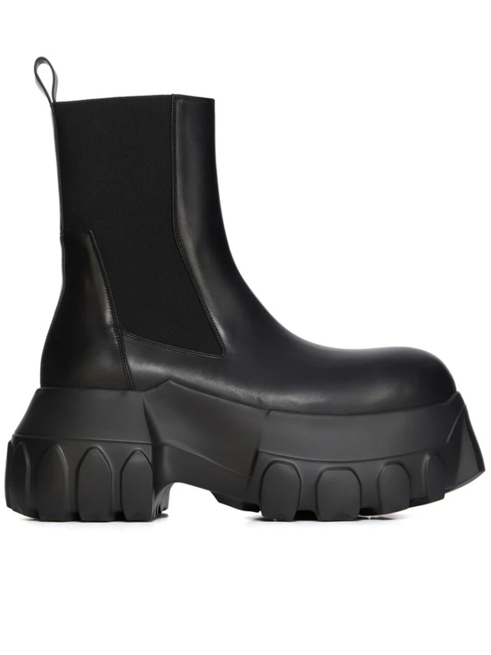 Rick Owens Chunky Black Ankle Boots With Oversized Sole And Utility Design Zwart
