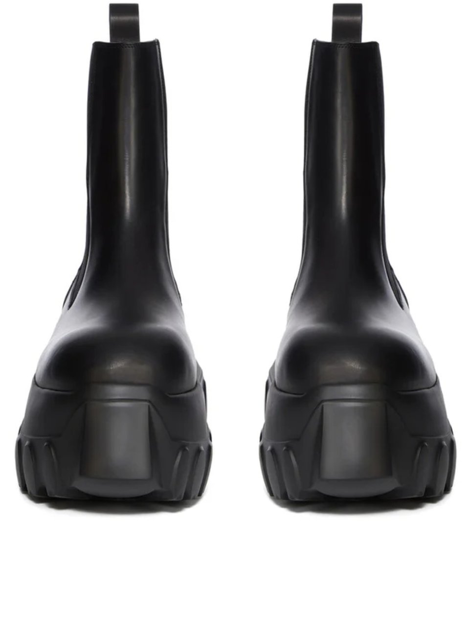 Rick Owens Chunky Black Ankle Boots With Oversized Sole And Utility Design Zwart