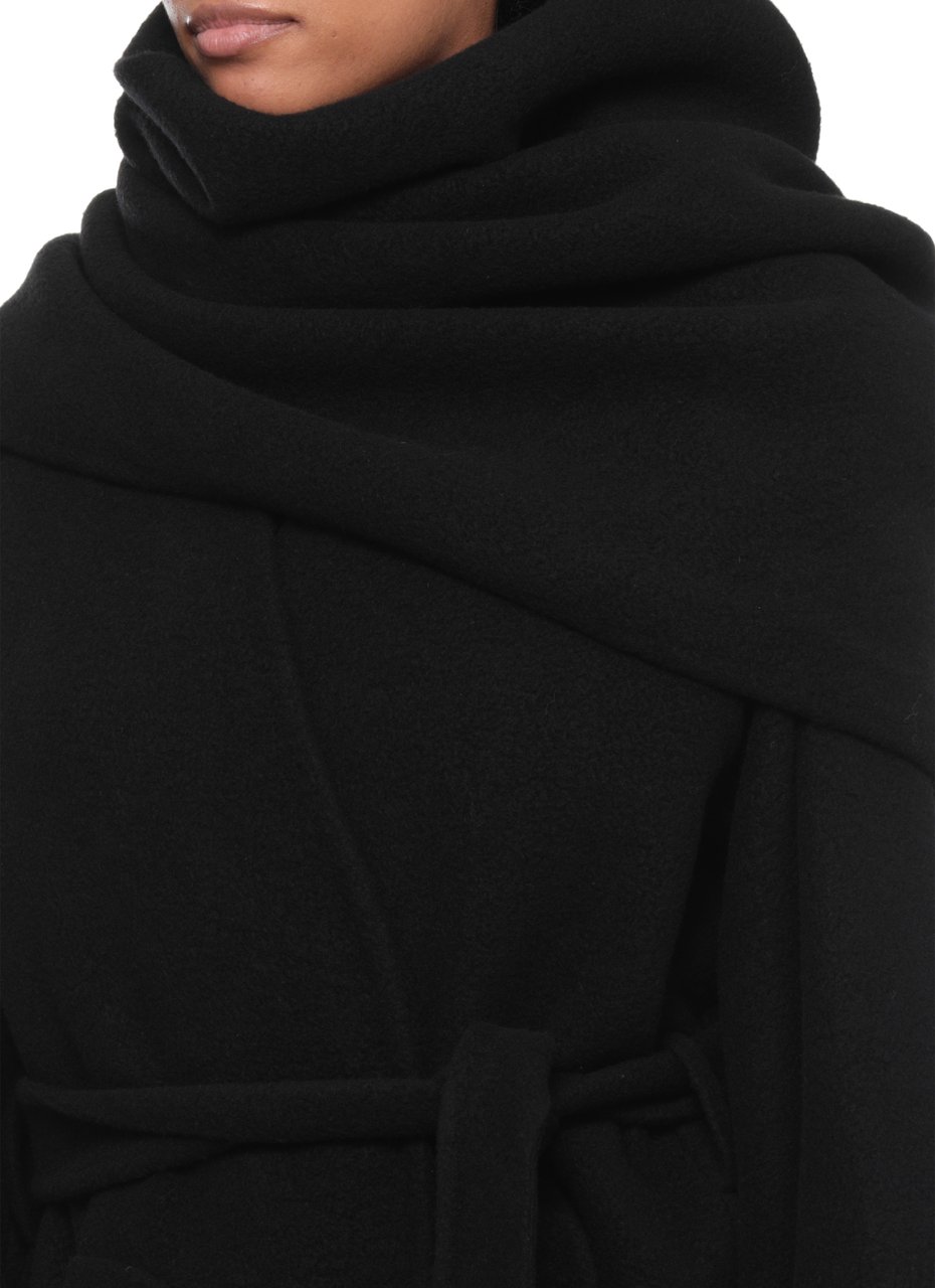 Rick Owens Coats Black Zwart