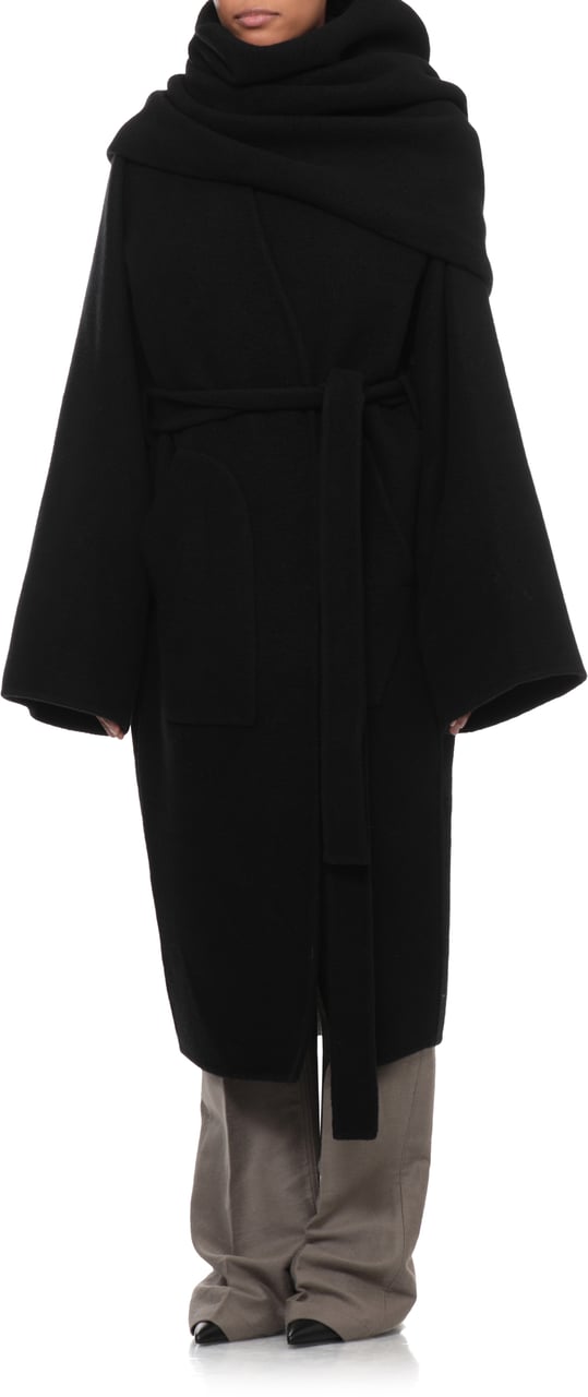 Rick Owens Coats Black Zwart