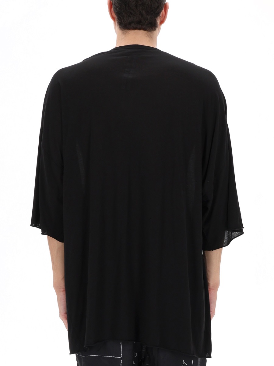 Rick Owens Tommy Black V-Neck T-Shirt Zwart