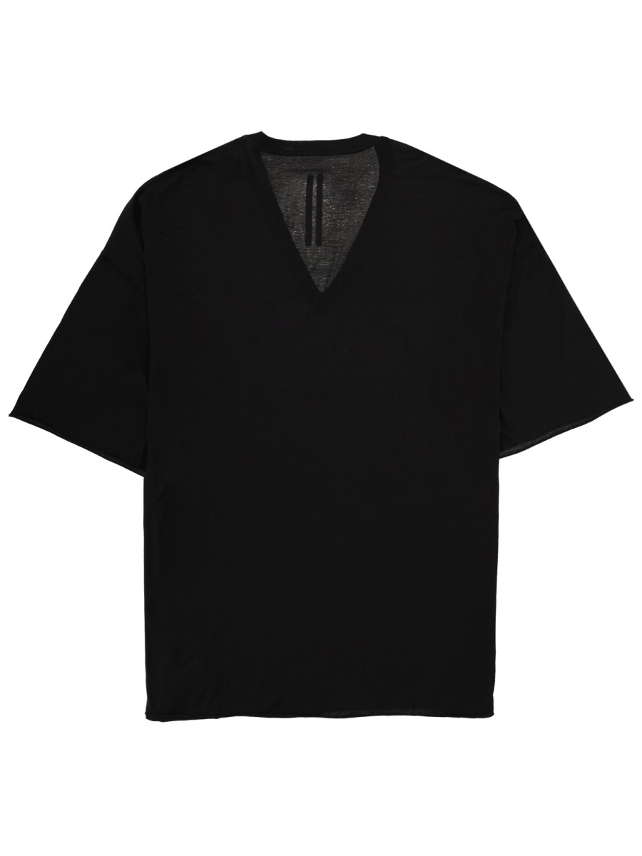 Rick Owens Tommy Black V-Neck T-Shirt Zwart